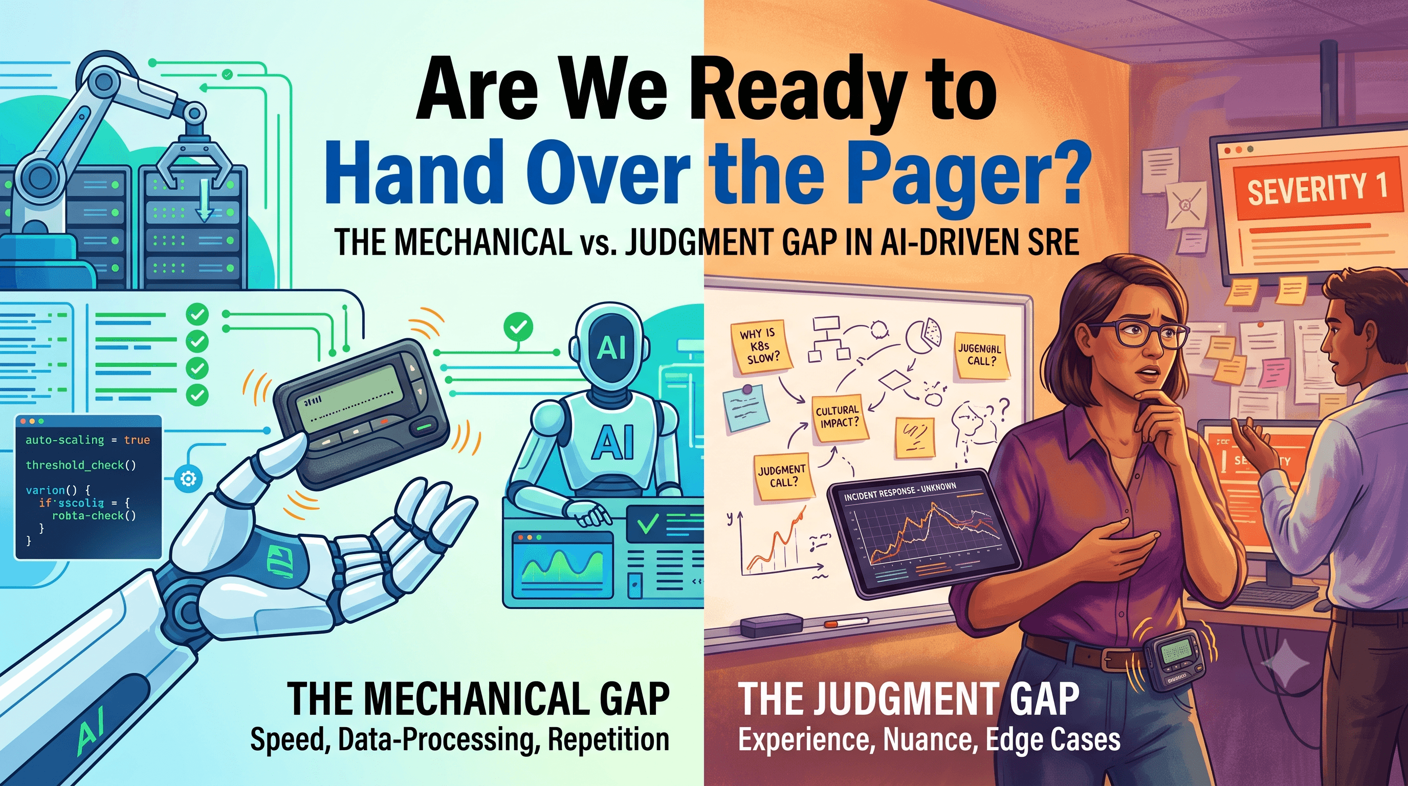 Are We Ready to Hand Over the Pager? The Mechanical vs. Judgment Gap in AI-Driven SRE